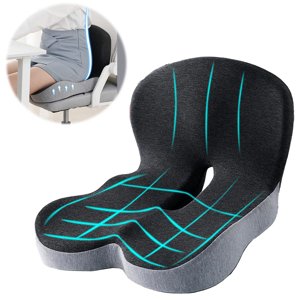 ZEUOPQ Stuhlkissen Bürostuhl Sitzkissen, Memory Foam günstig online kaufen