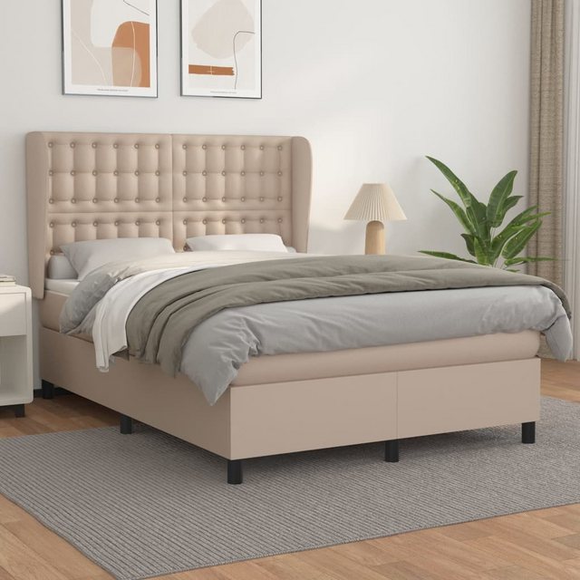 vidaXL Boxspringbett Bett Boxspringbett mit Matratze & Topper Kunstleder ve günstig online kaufen