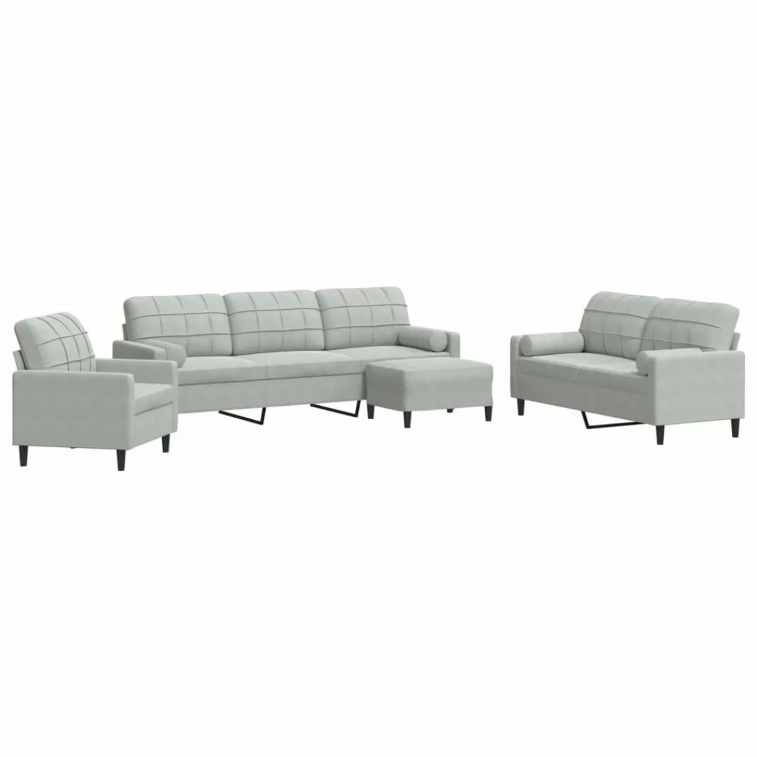 vidaXL Sofa 4-tlg. Sofagarnitur mit Kissen günstig online kaufen
