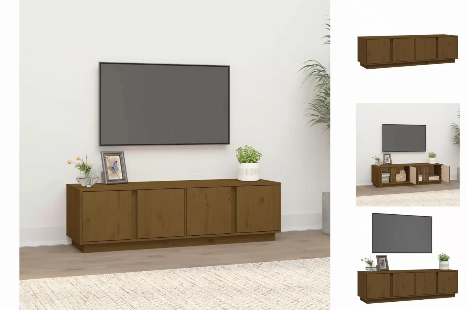 vidaXL TV-Schrank TV-Schrank Honigbraun 140x40x40 cm Massivholz Kiefer Lowb günstig online kaufen