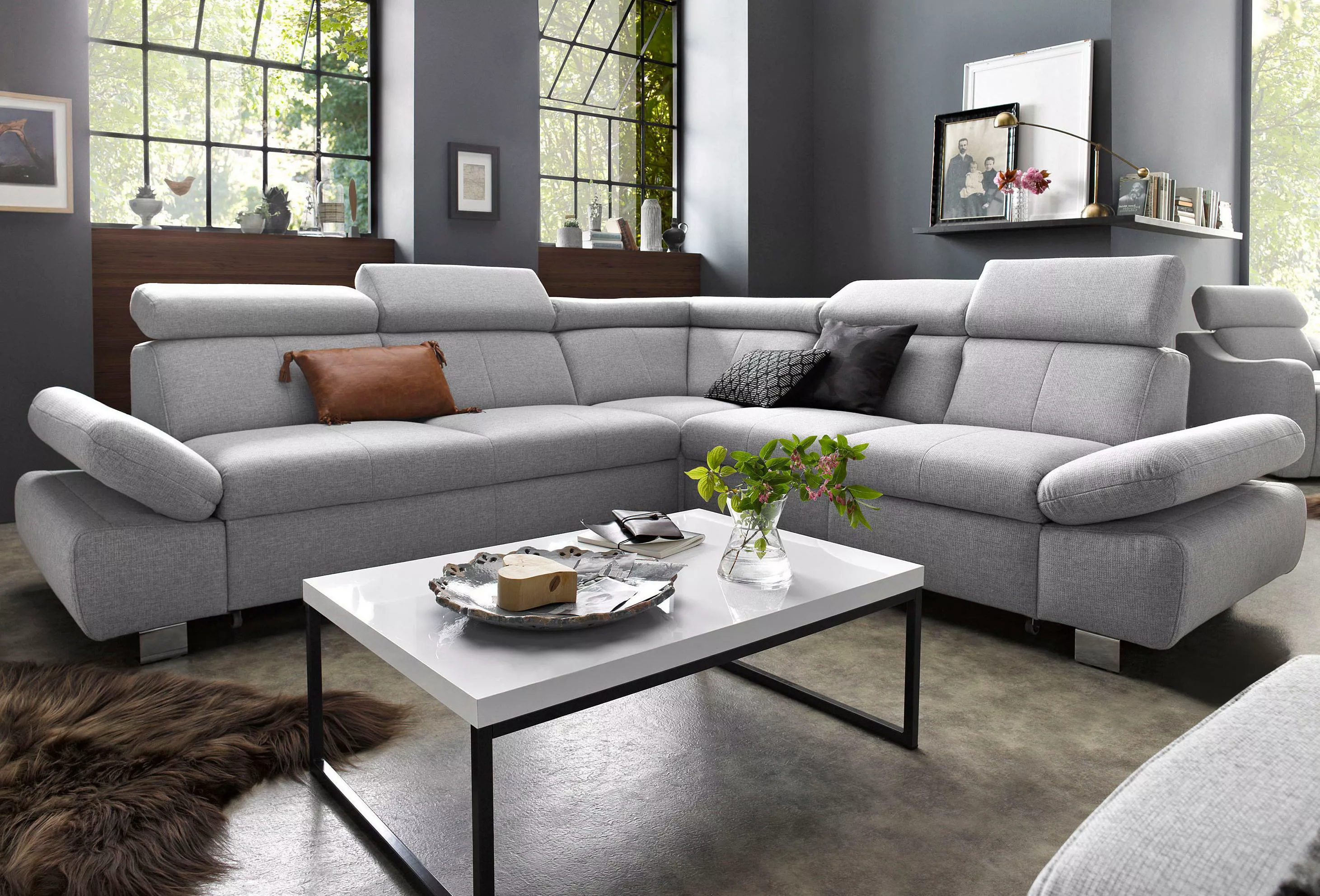 exxpo - sofa fashion Ecksofa "Happy, L-Form", inkl. Kopf- und Armteilverste günstig online kaufen