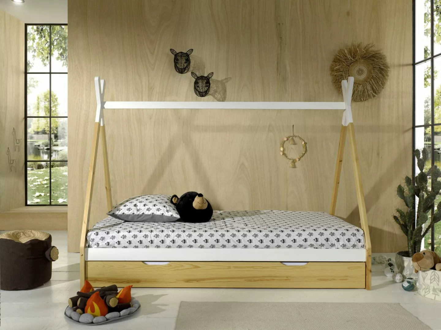 Vipack Kinderbett "Tipi", mit Rolllattenrost, wahlweise mit Schublade günstig online kaufen