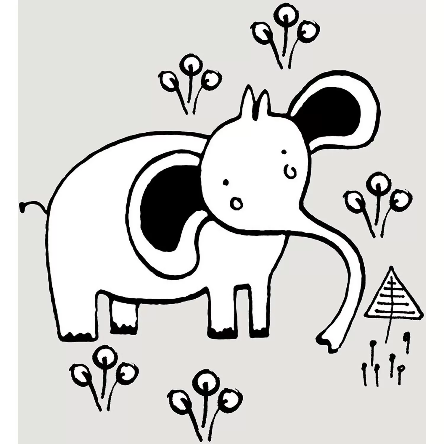 Komar Wandbild Scribble Elephant 50 x 70 cm günstig online kaufen