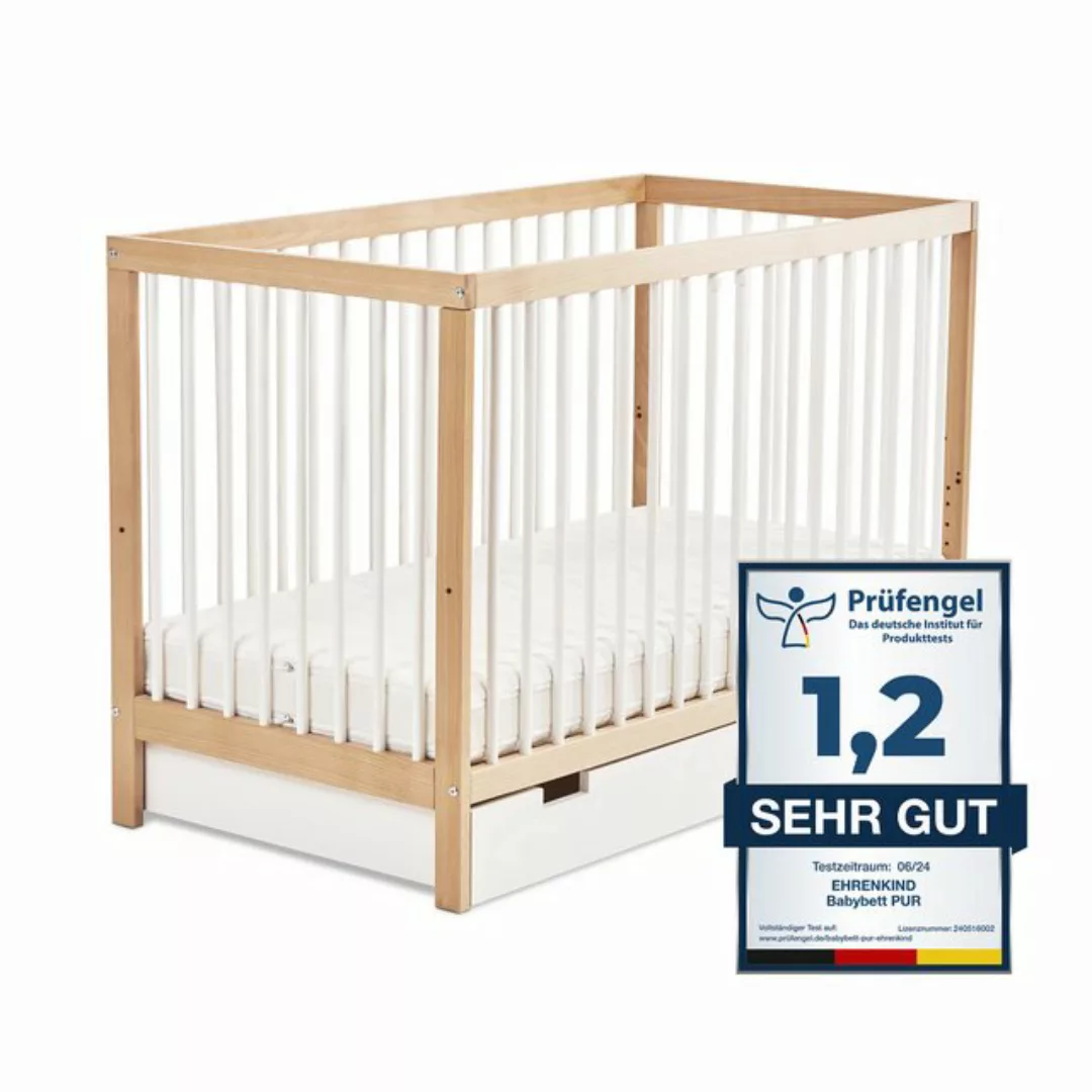 Ehrenkind Babybett PUR aus massivem Buchenholz, flexibel höhenverstellbar, günstig online kaufen