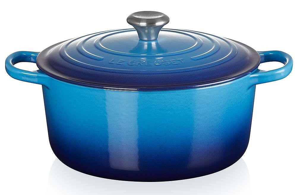 Le Creuset Bräter Signature Rund Gusseisen Azure Blau 28 cm günstig online kaufen