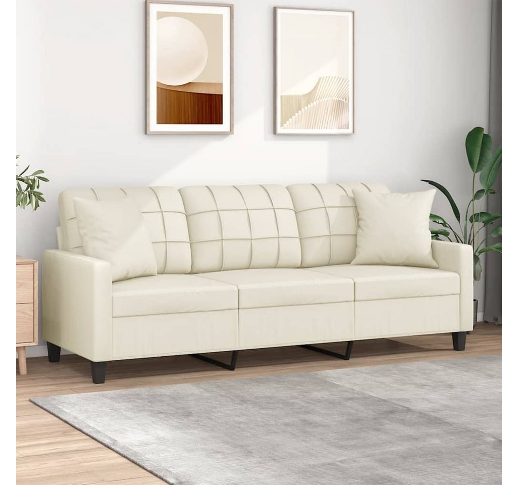 vidaXL Sofa Sofa Kunstleder mit Zierkissen, 180 cm günstig online kaufen