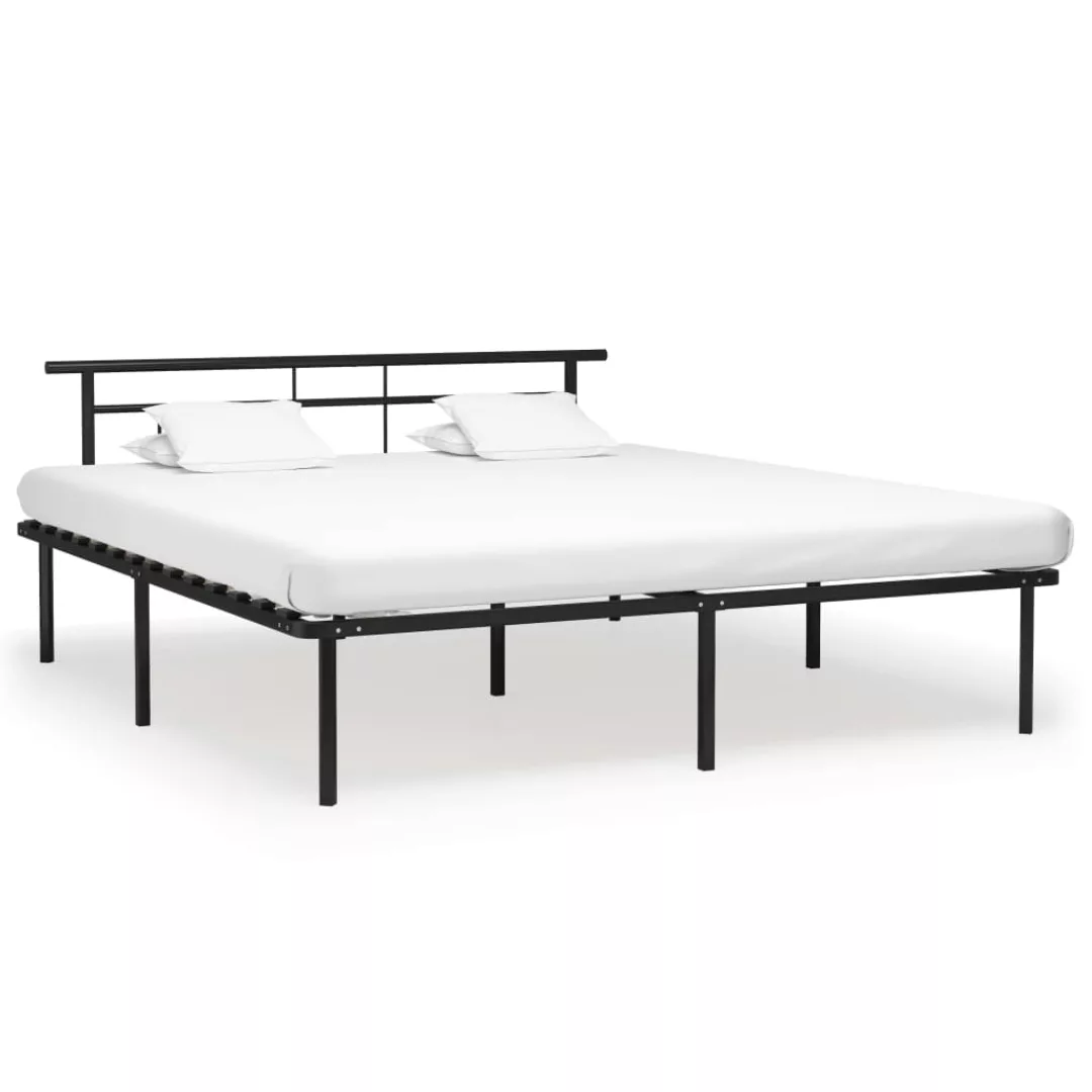vidaXL Bettgestell Bettgestell Schwarz Metall 200x200 cm Doppelbett Bett Be günstig online kaufen