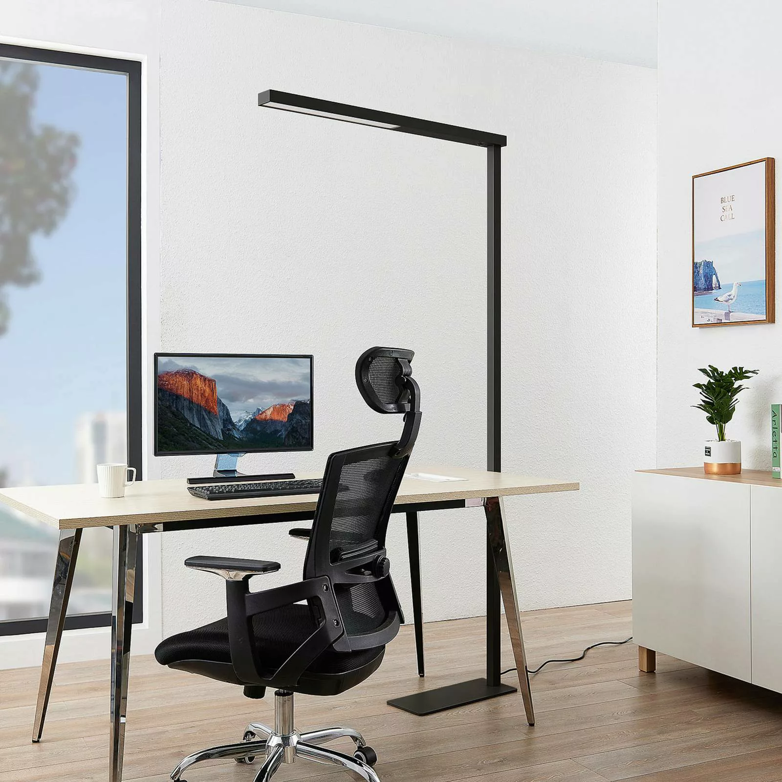 Arcchio LED-Bürostehleuchte Tamilo, schwarz, Metall, 194cm günstig online kaufen