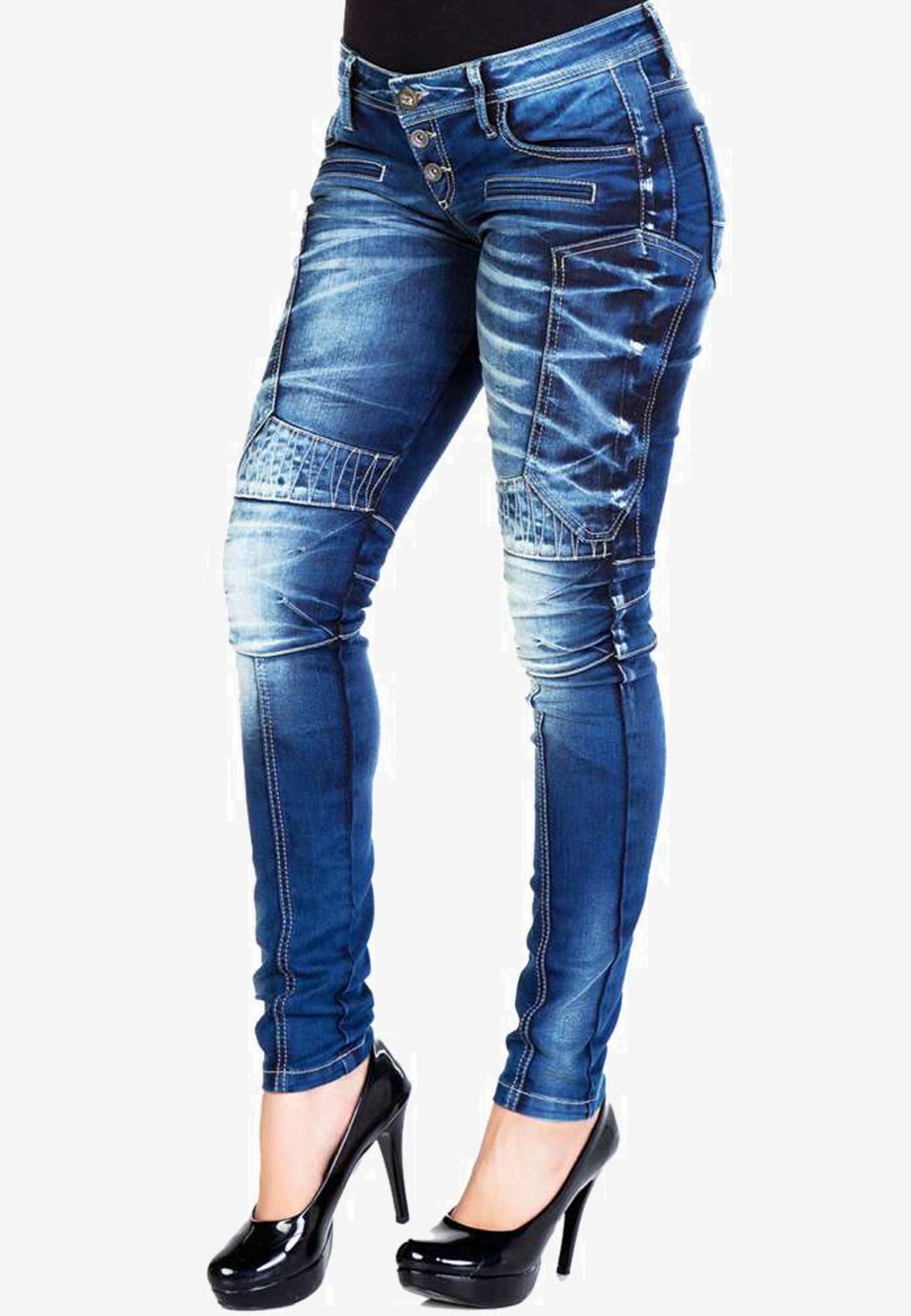 Cipo & Baxx Bequeme Jeans, im Biker-Stil in Slim Fit günstig online kaufen