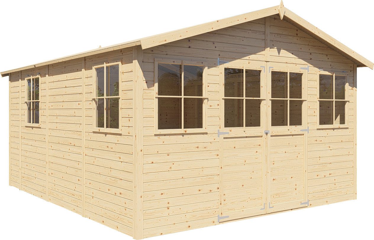 BERTILO Gartenhaus "Workshop Carpenter naturbelassen", Großes Gartenhaus au günstig online kaufen
