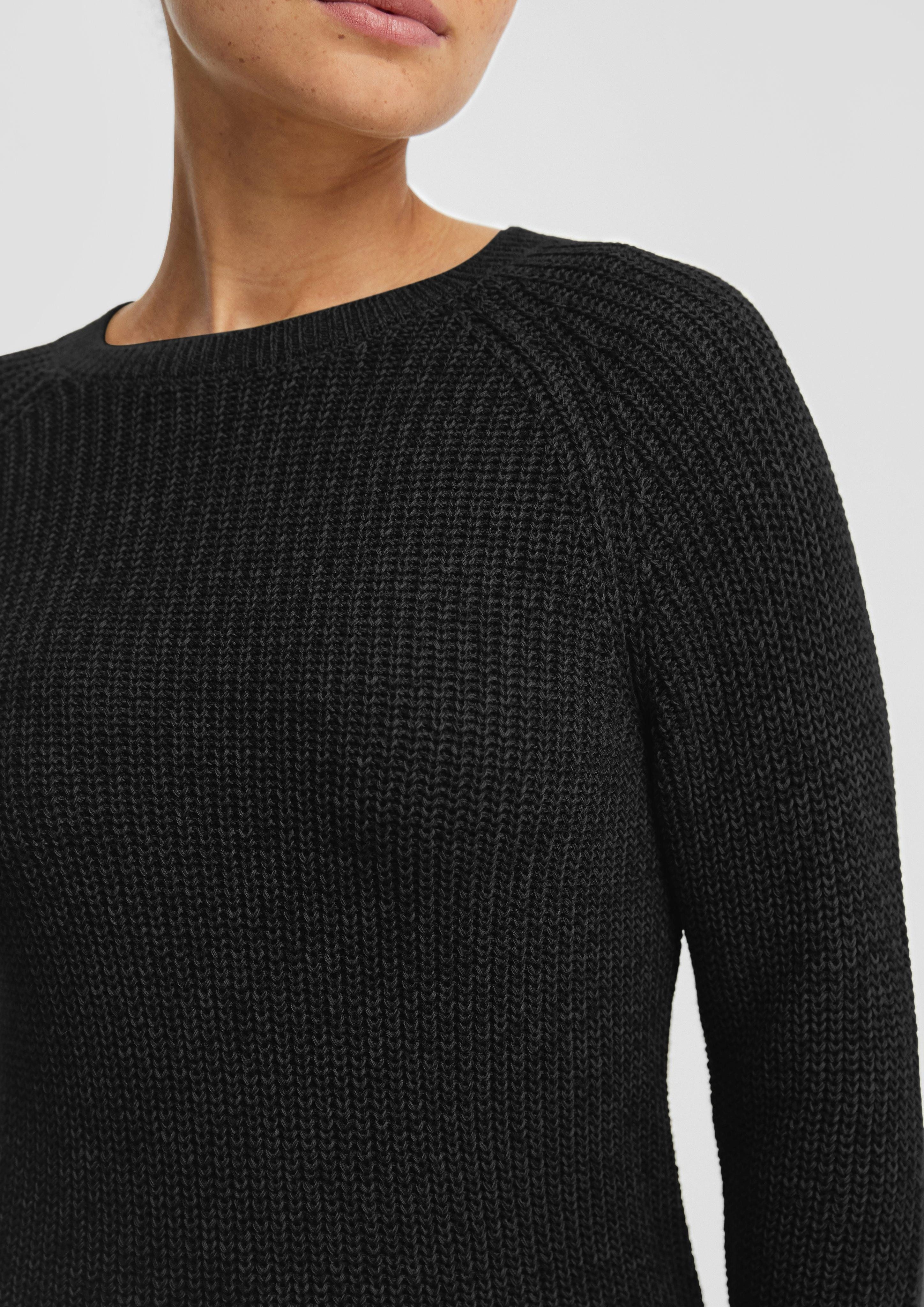 QS Strickpullover Melierter Strickpullover mit Raglanärmeln günstig online kaufen