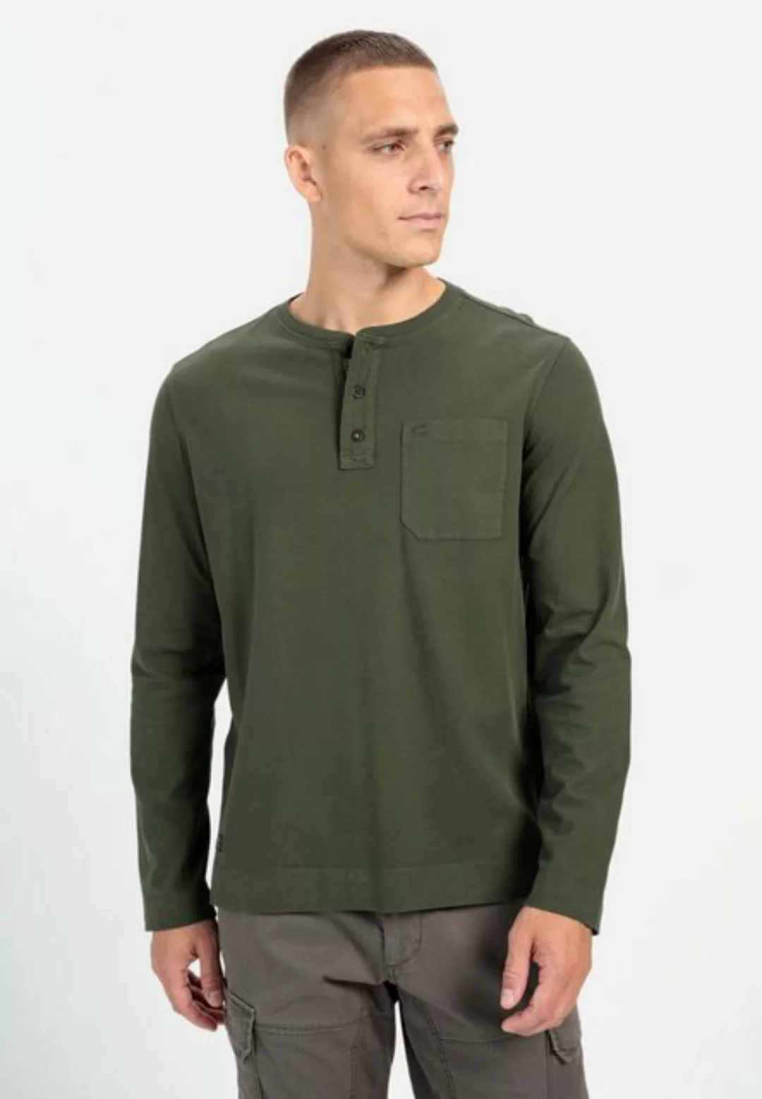 camel active Henleyshirt aus Organic Cotton günstig online kaufen