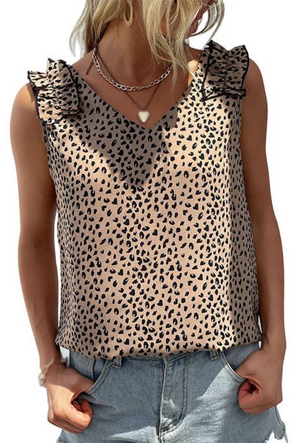 CHENIN Tanktop Mode Frauen Sommer ärmellose Leopard Print Strumpfhosen Neck günstig online kaufen