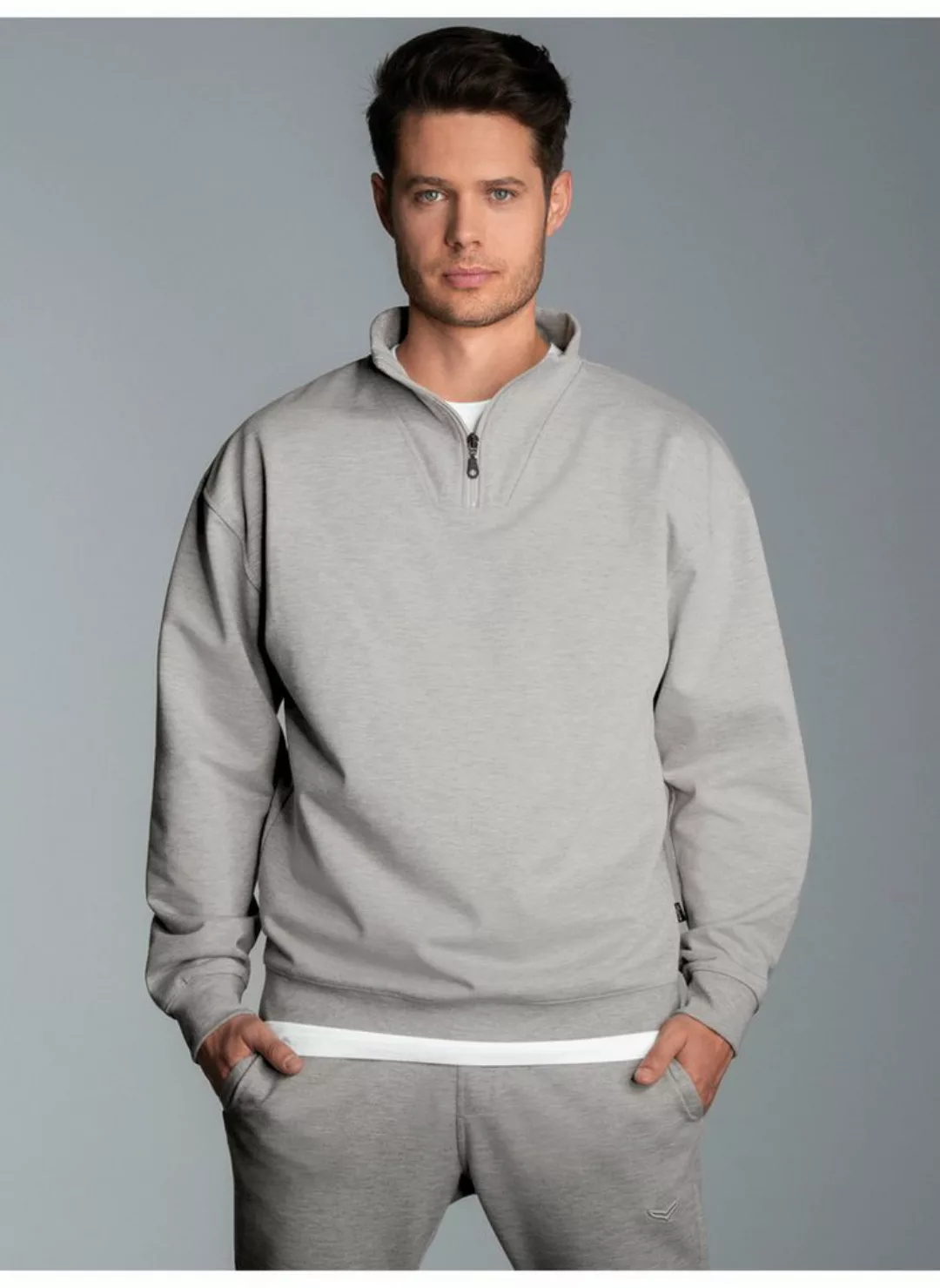 Trigema Sweatshirt TRIGEMA Troyer in bequemer Sweat-Qualität günstig online kaufen