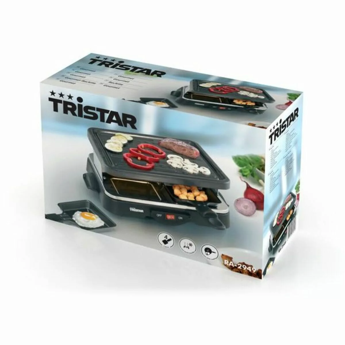 Tristar 4-personen-raclette-grill 500 W 22 X 17,5 Cm Schwarz günstig online kaufen