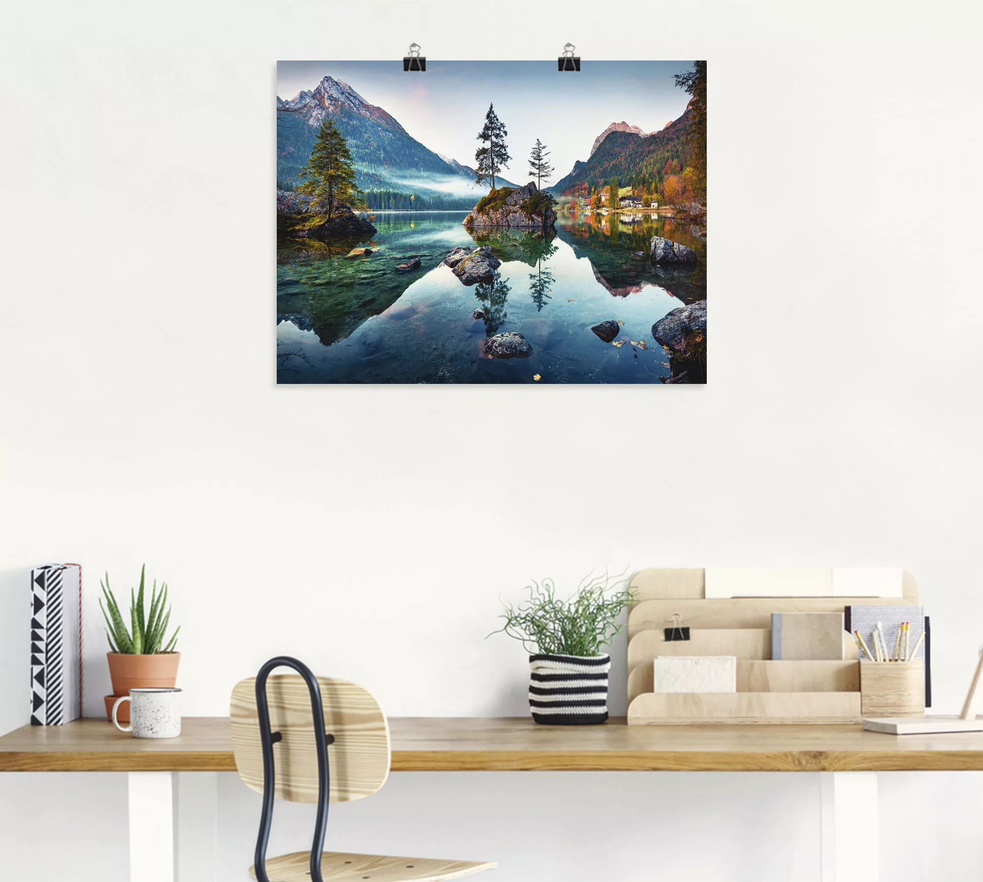 Artland Wandbild »Herbstszene des Hintersee vor Alpen«, Seebilder, (1 St.), günstig online kaufen