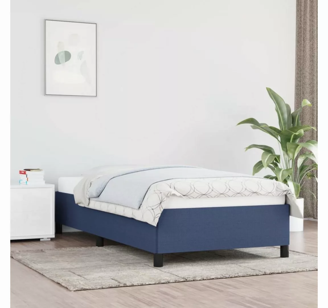 furnicato Bett Bettgestell Blau 100x200 cm Stoff günstig online kaufen