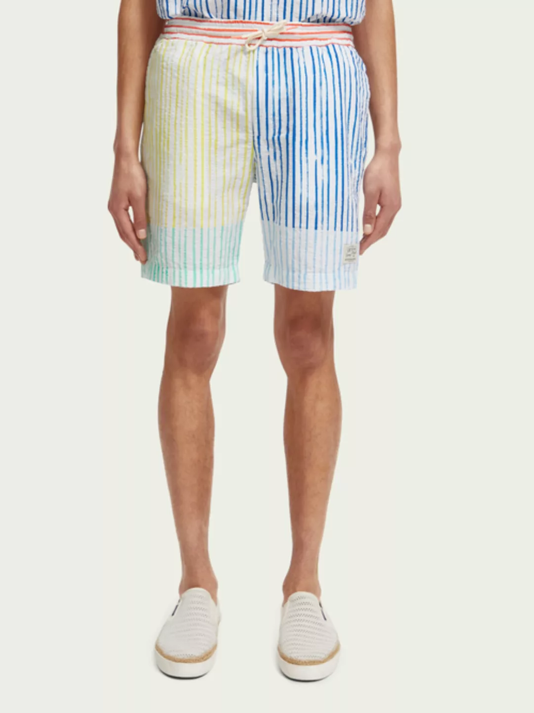 Scotch & Soda The Fave gestreifte Seersucker-Bermudas aus Bio-Material günstig online kaufen