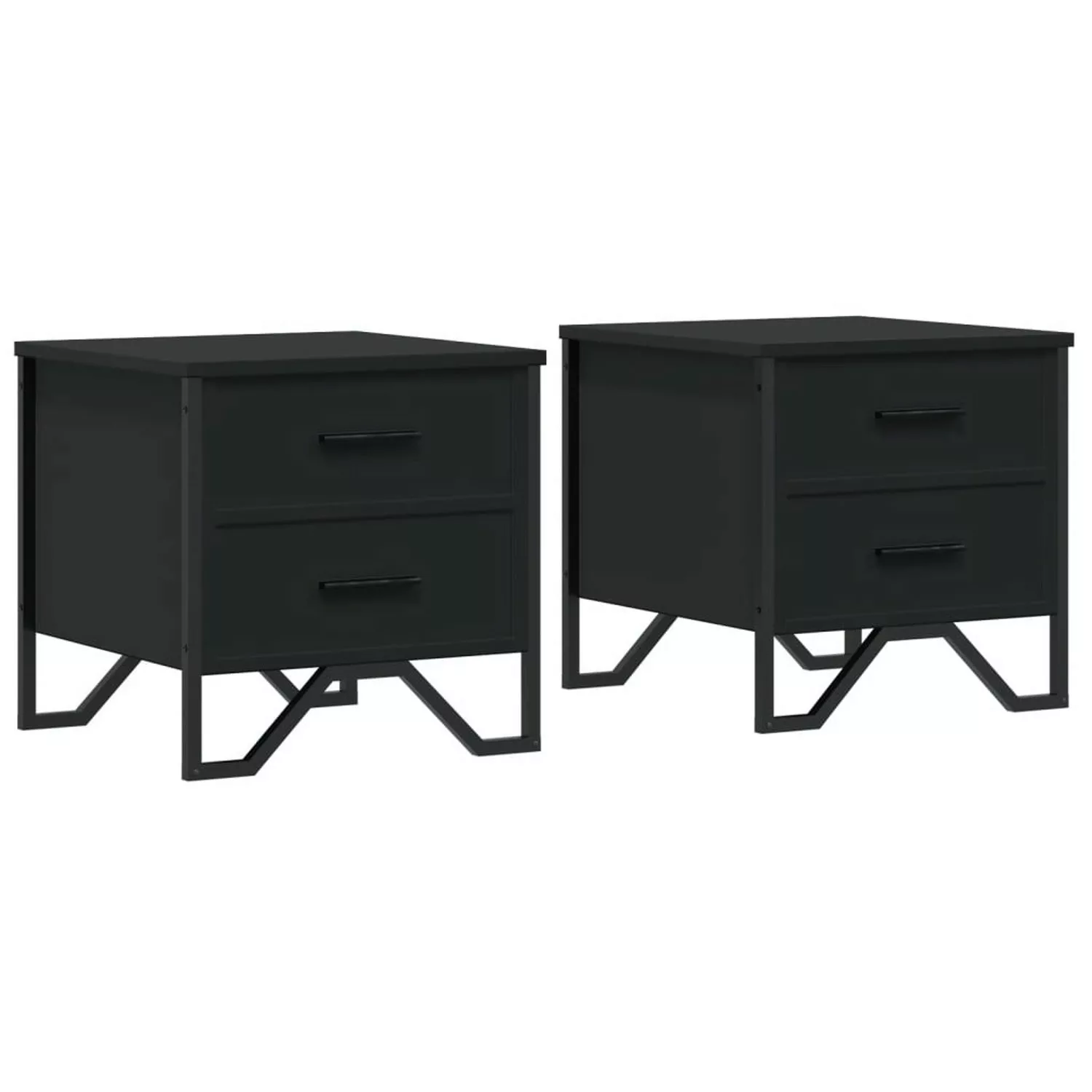 vidaXL Nachttische 2 Stk Schwarz 40x41x40 cm Holzwerkstoff günstig online kaufen