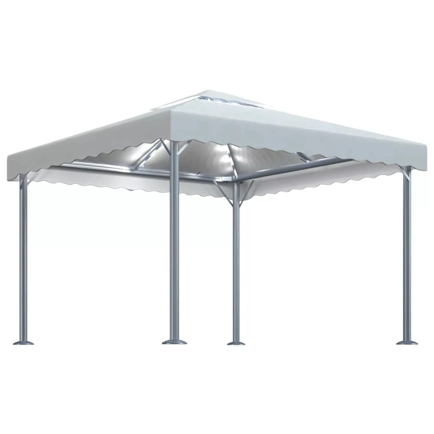 vidaXL Pavillon mit LED-Lichterkette 300x300 cm CremeWeiß Aluminium günstig online kaufen