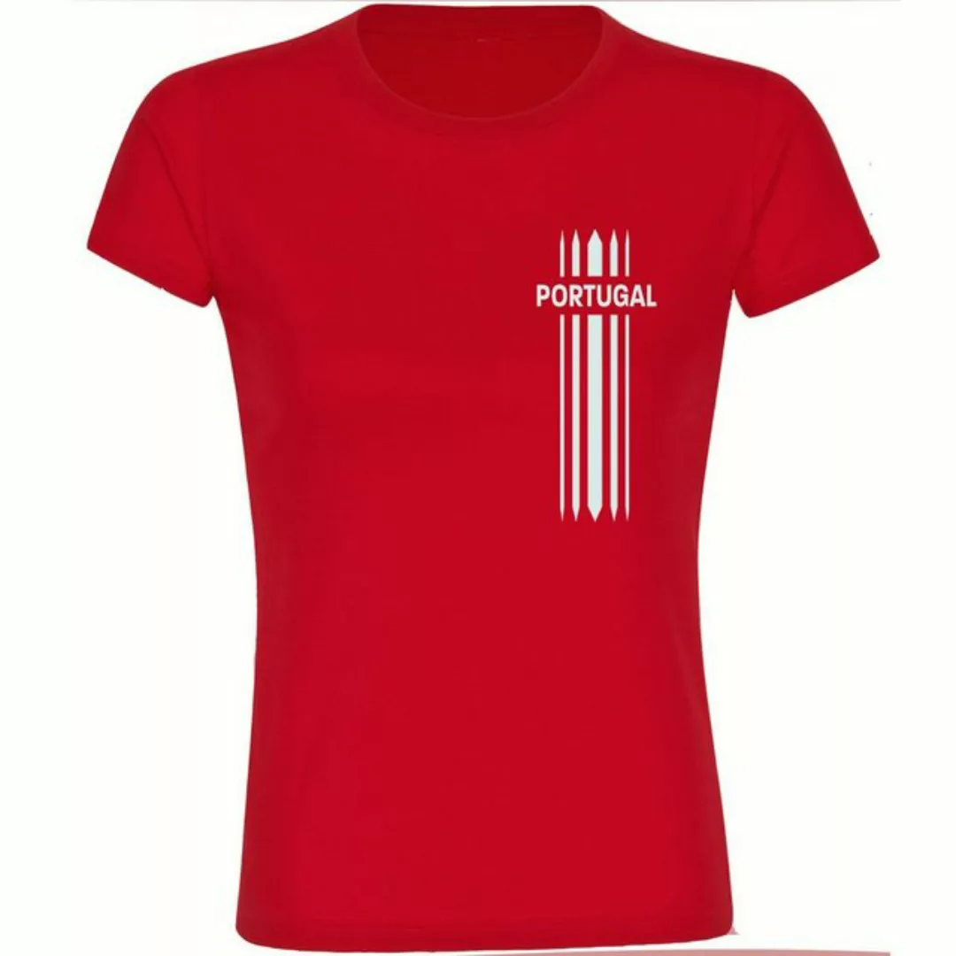 multifanshop T-Shirt Damen Portugal - Streifen - Frauen günstig online kaufen