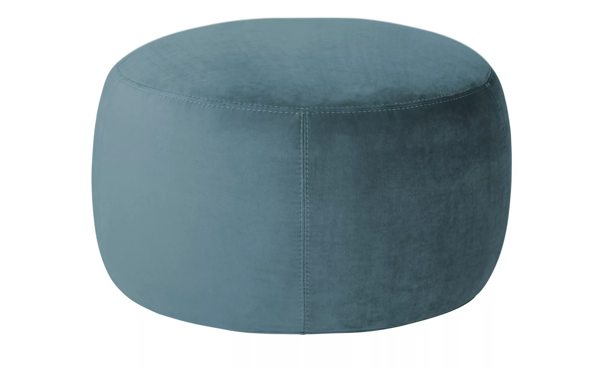 Samt Hocker  Amadi ¦ blau ¦ Maße (cm): H: 40  Ø: 60 Polstermöbel > Hocker > günstig online kaufen