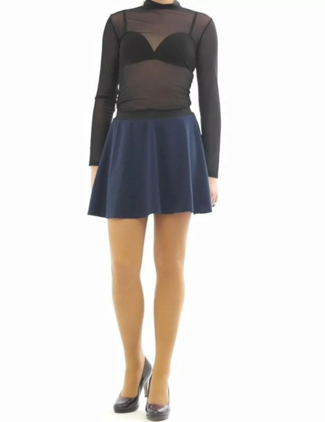 SYS Minirock Swing Rock Mini Falten-Rock Gummibund hohe Taille Skirt Miniro günstig online kaufen
