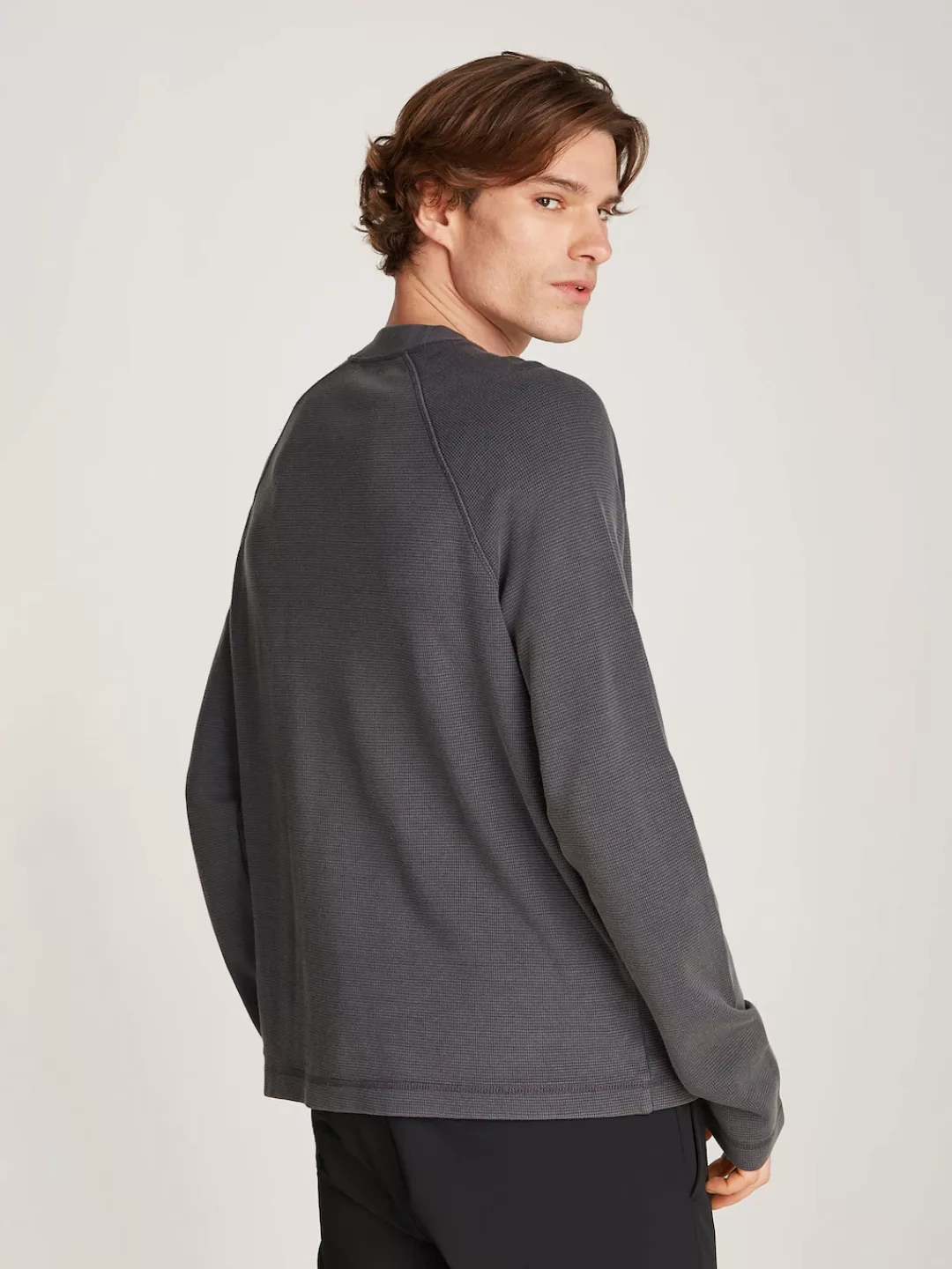 Calvin Klein Jeans Langarmshirt "WASHED WOVEN LABEL WAFFLE RAGLAN", in gewa günstig online kaufen