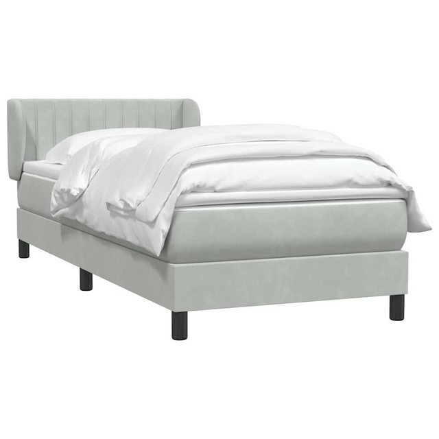 vidaXL Bett Boxspringbett mit Matratze Hellgrau 80x210 cm Samt günstig online kaufen