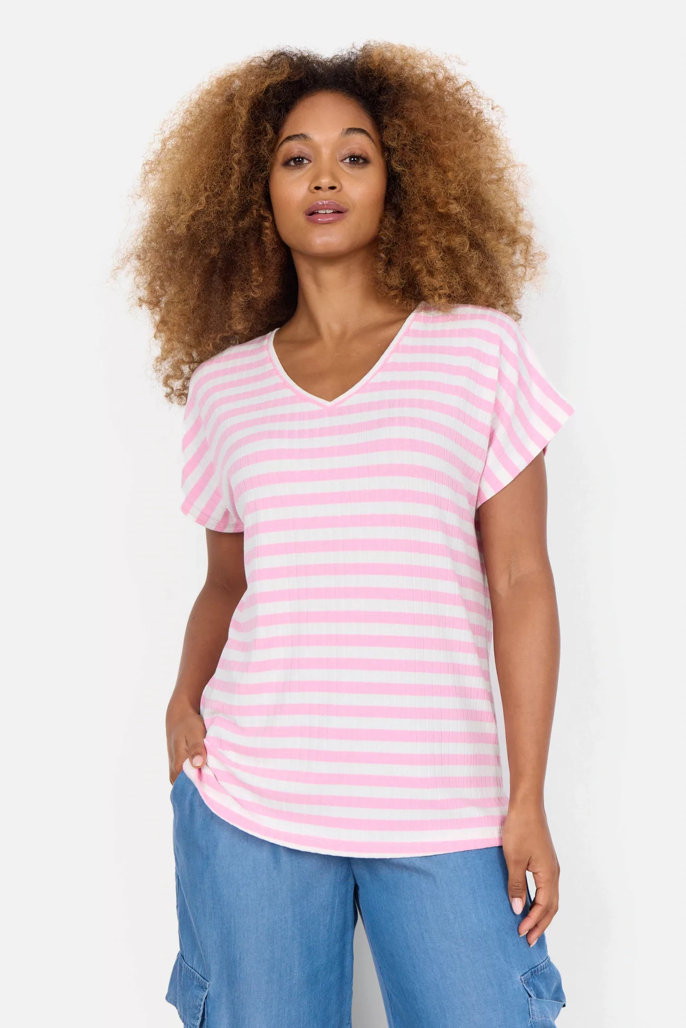 soyaconcept Kurzarmshirt "SC-KAIZA 3", T-Shirt, Basicmit V-Ausschnitt und S günstig online kaufen
