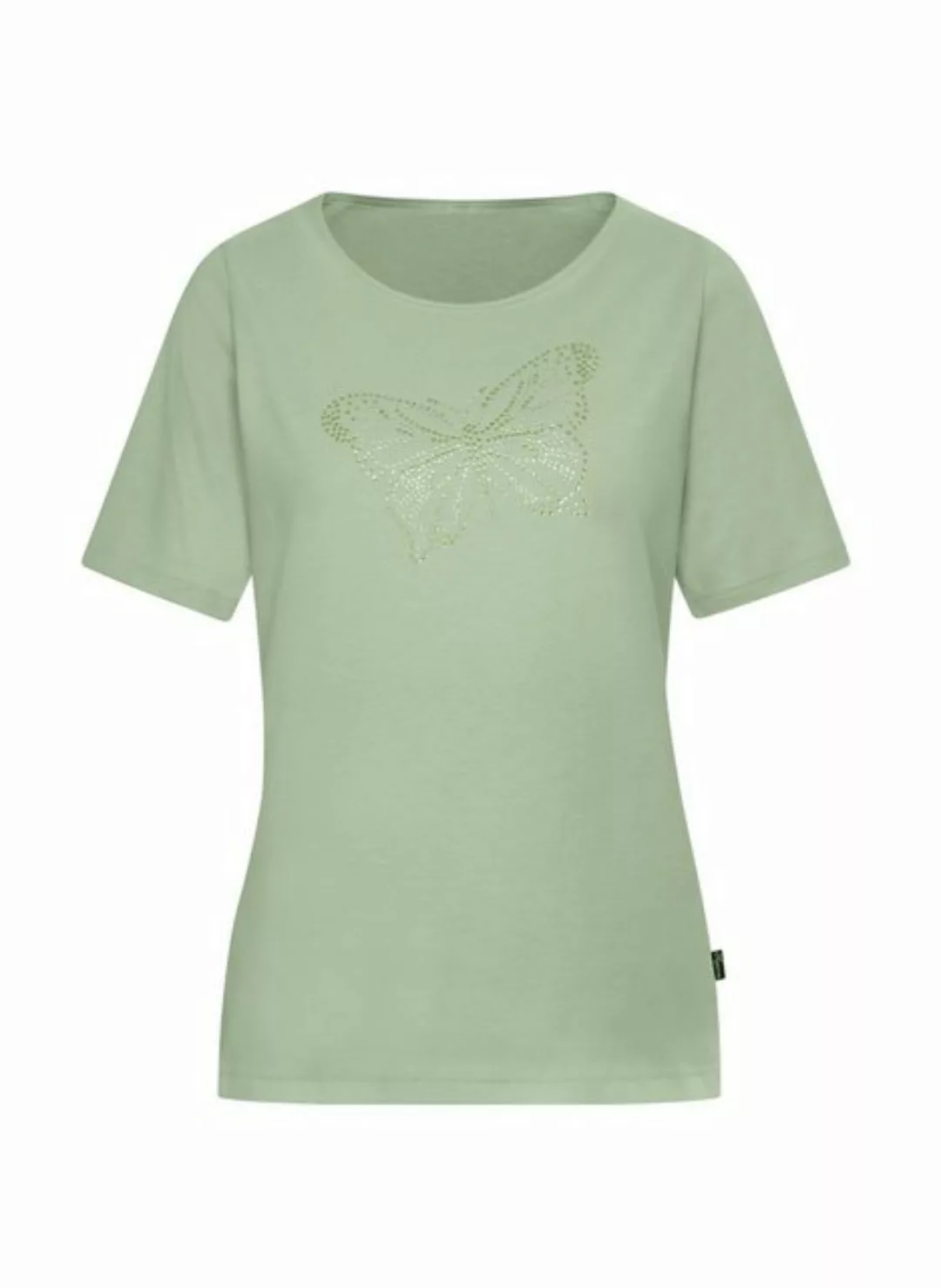 Trigema T-Shirt TRIGEMA T-Shirt mit Schmetterling aus Strasssteinen (1-tlg) günstig online kaufen