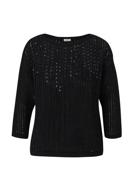 s.Oliver BLACK LABEL Strickpullover Strickpullover aus Baumwollmix Paillett günstig online kaufen