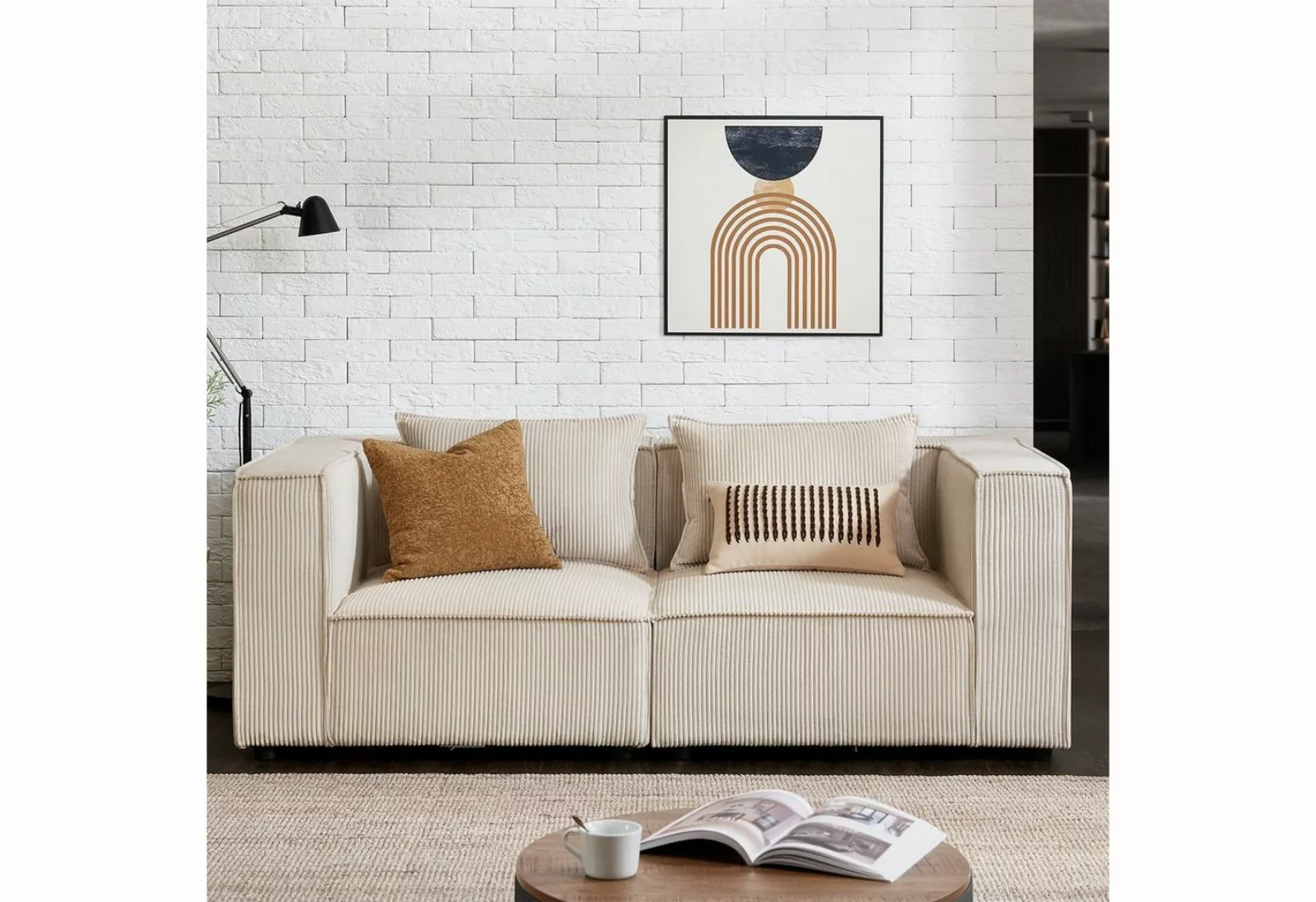 Juskys 2-Sitzer Domas, 2 Teile, S, modulare Couch für Wohnzimmer, Garnitur günstig online kaufen