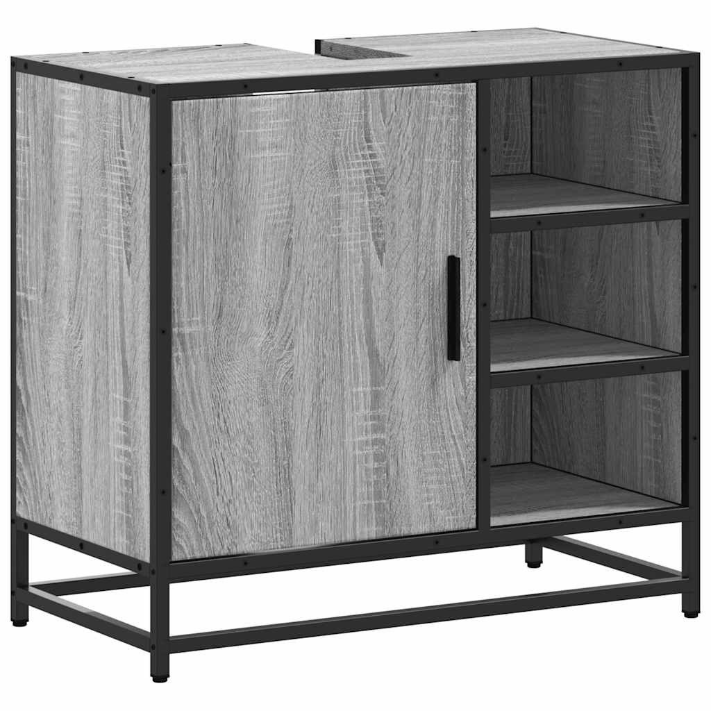 vidaXL Badezimmer-Set Waschbeckenunterschrank Grau Sonoma 65x33x60 günstig online kaufen