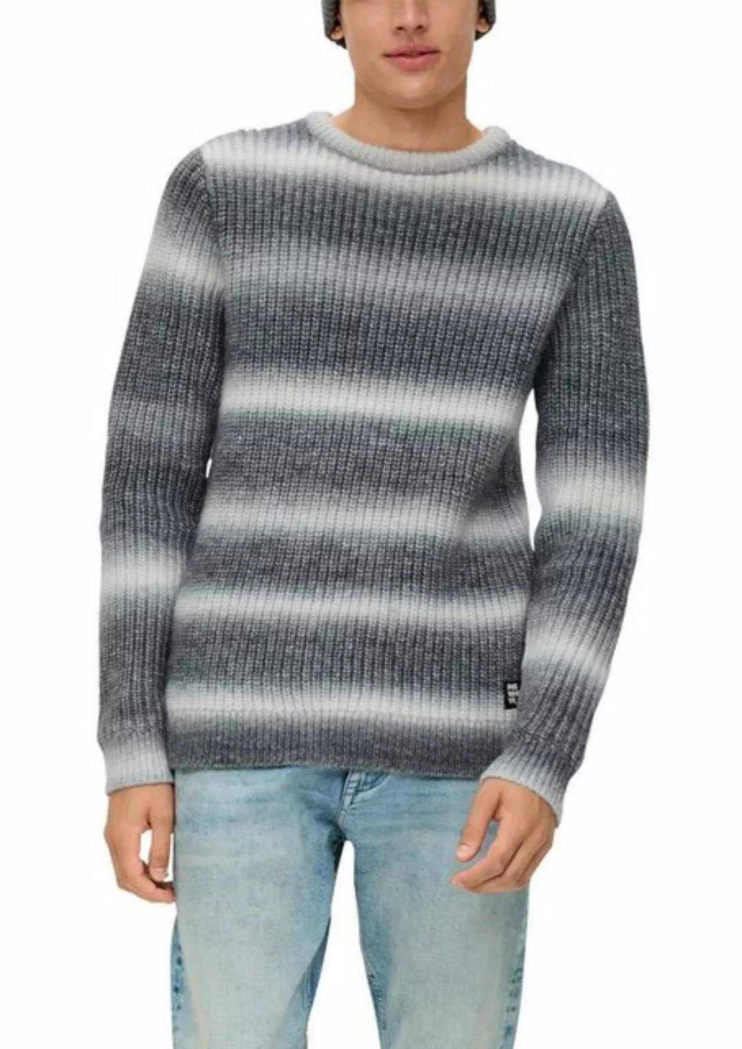 QS Strickpullover mit Label-Patch günstig online kaufen