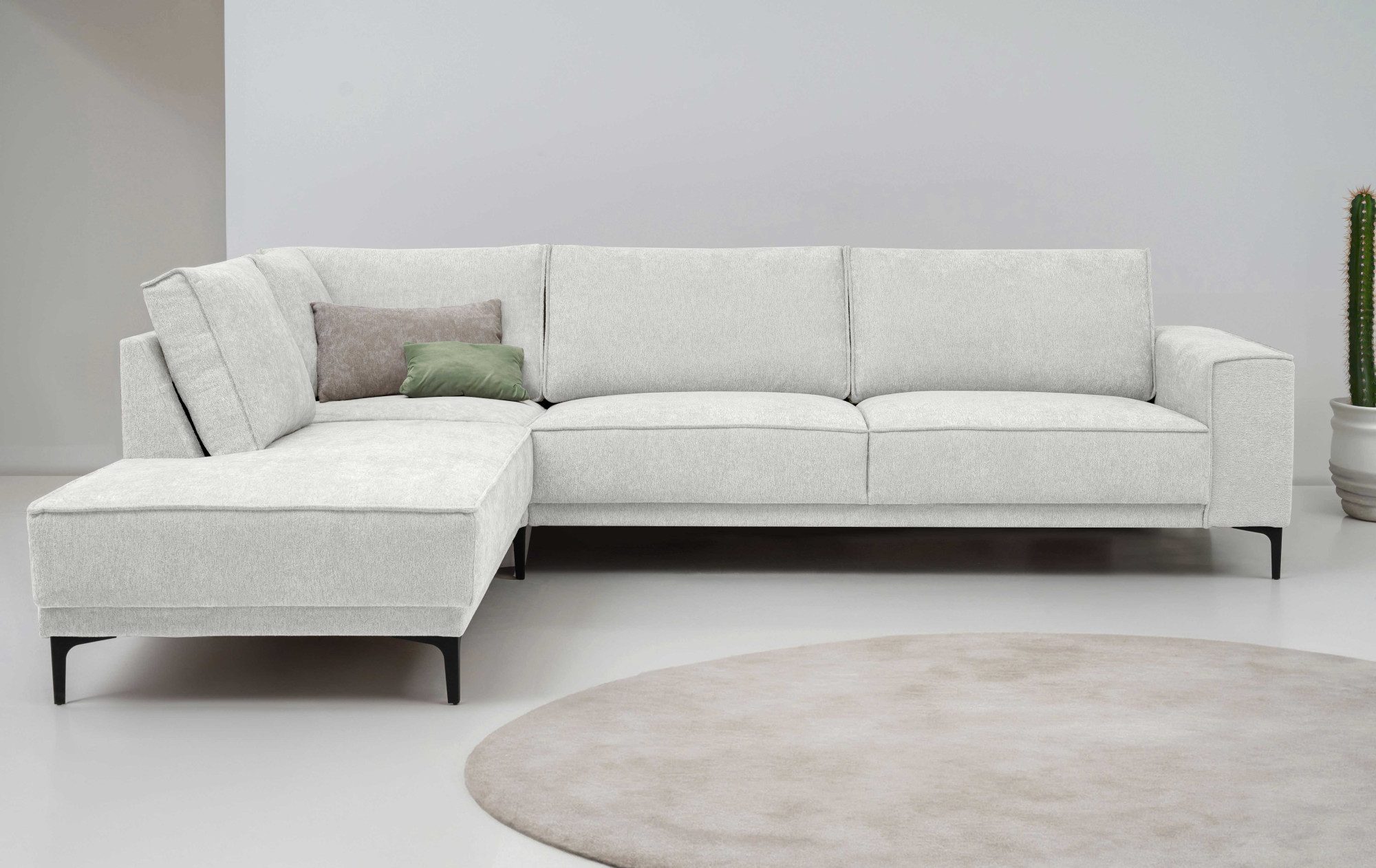 Places of Style Ecksofa "Polsterecke Oland, Struktur, Flachgewebe, Luxus-Mi günstig online kaufen