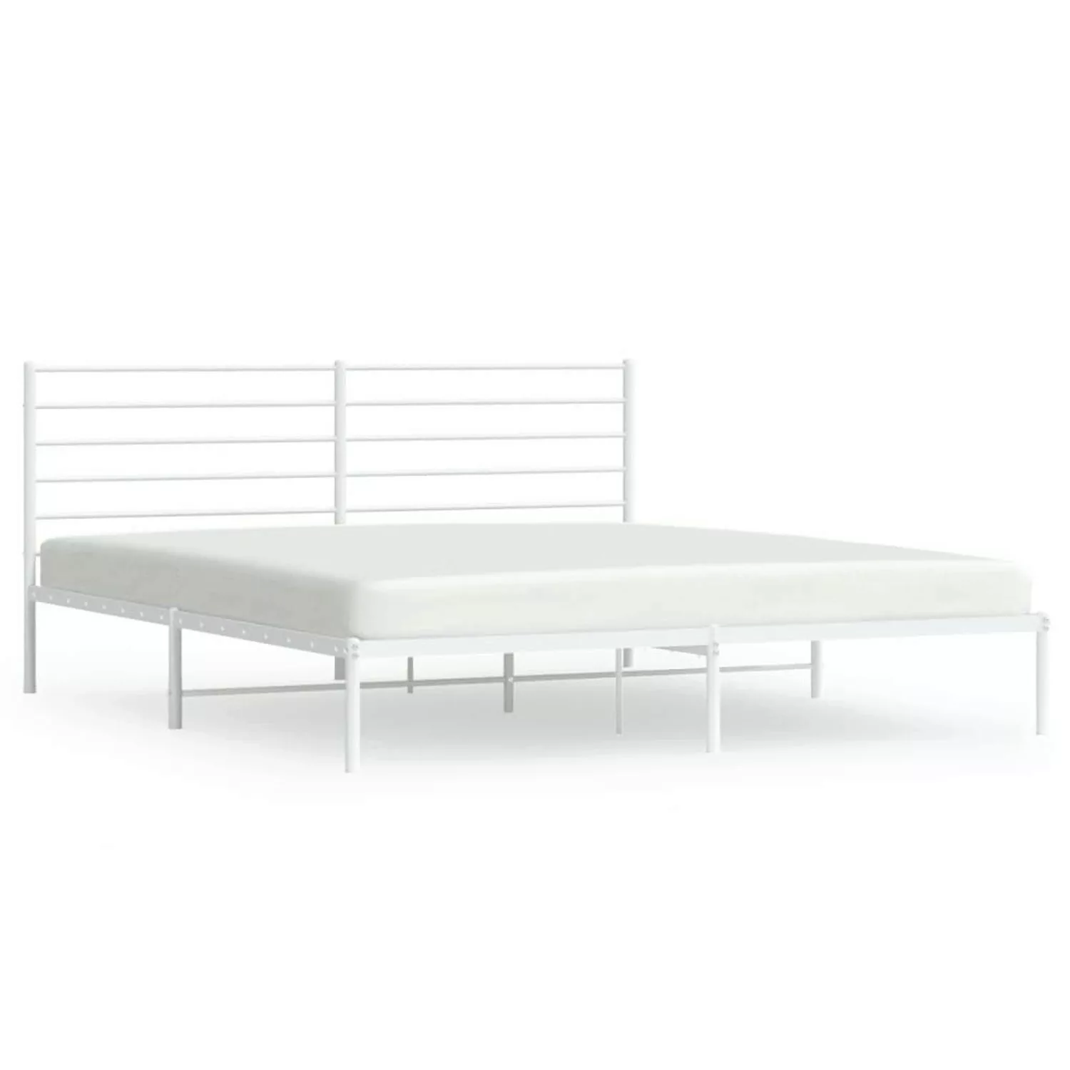 vidaXL Bettgestell mit Kopfteil Metall Weiß 183x213 cm Modell 21741395 günstig online kaufen