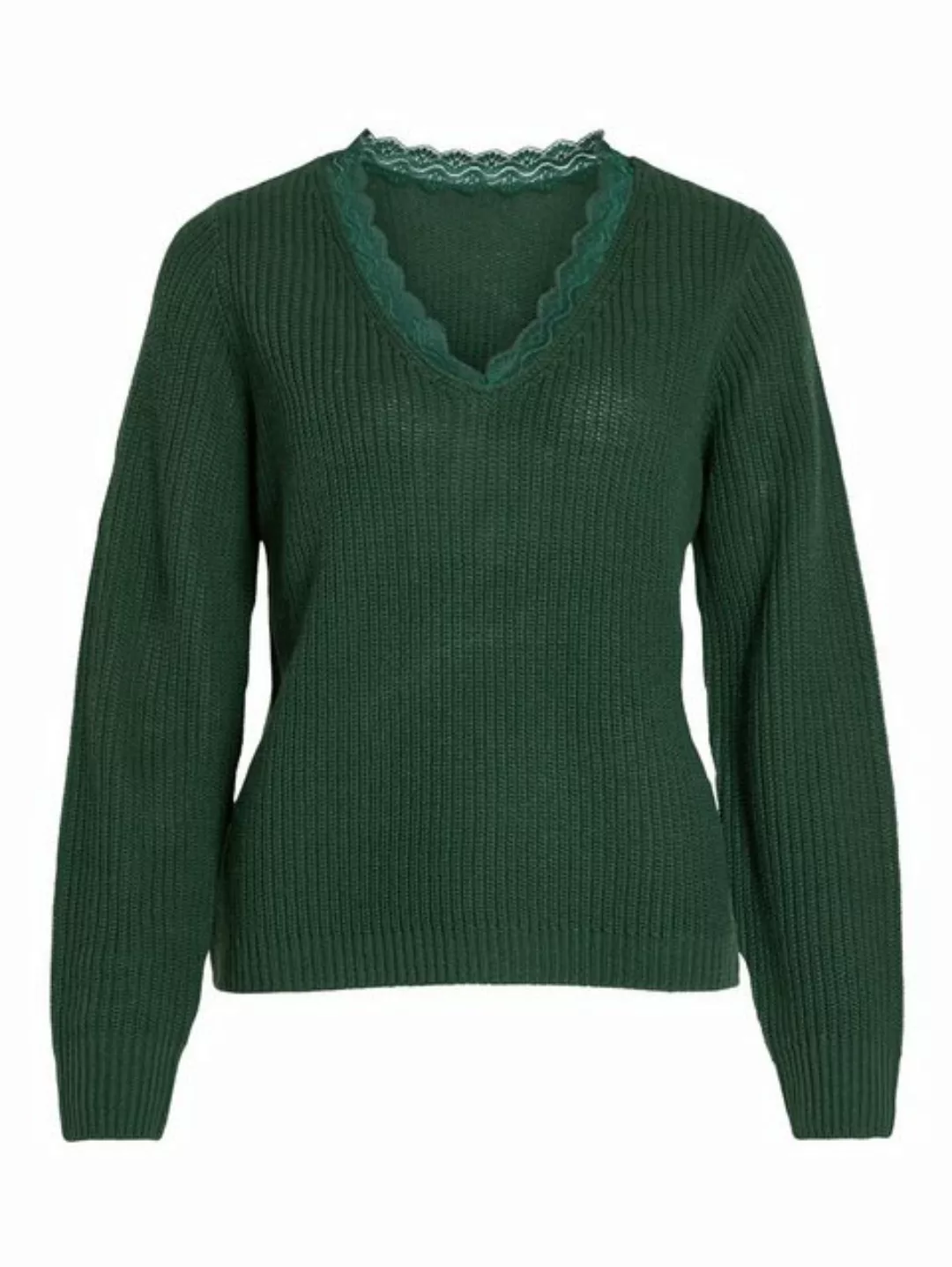 Vila V-Ausschnitt-Pullover VILOU REV V-NECK L/S LACE KNIT TOP -NOOS günstig online kaufen