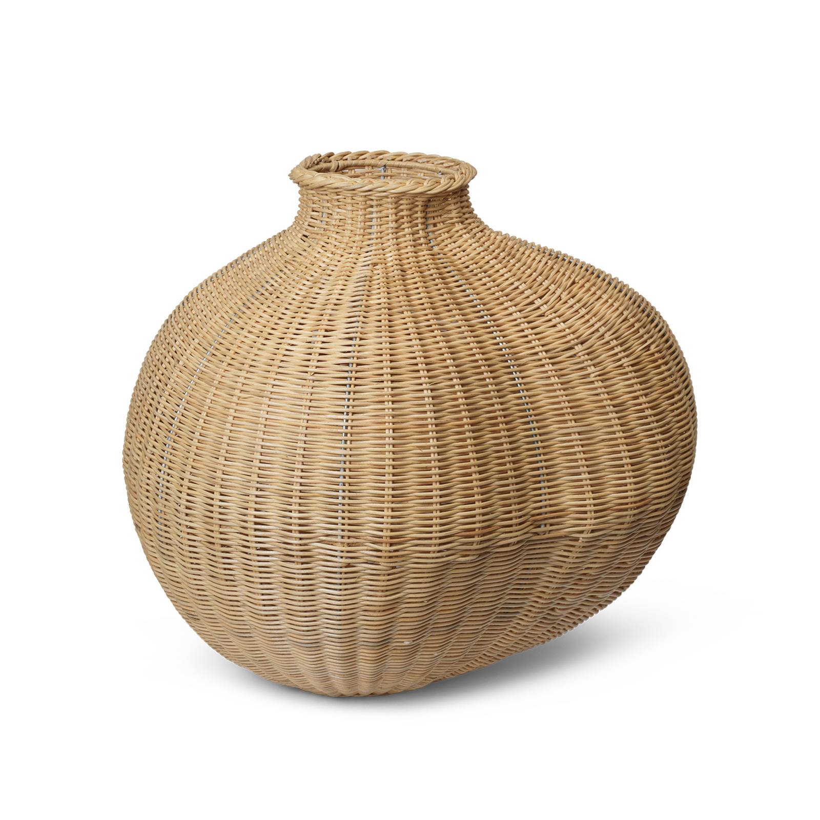 ferm LIVING Bodenvase Bola, Rattan, geflochten, Höhe 50 cm günstig online kaufen