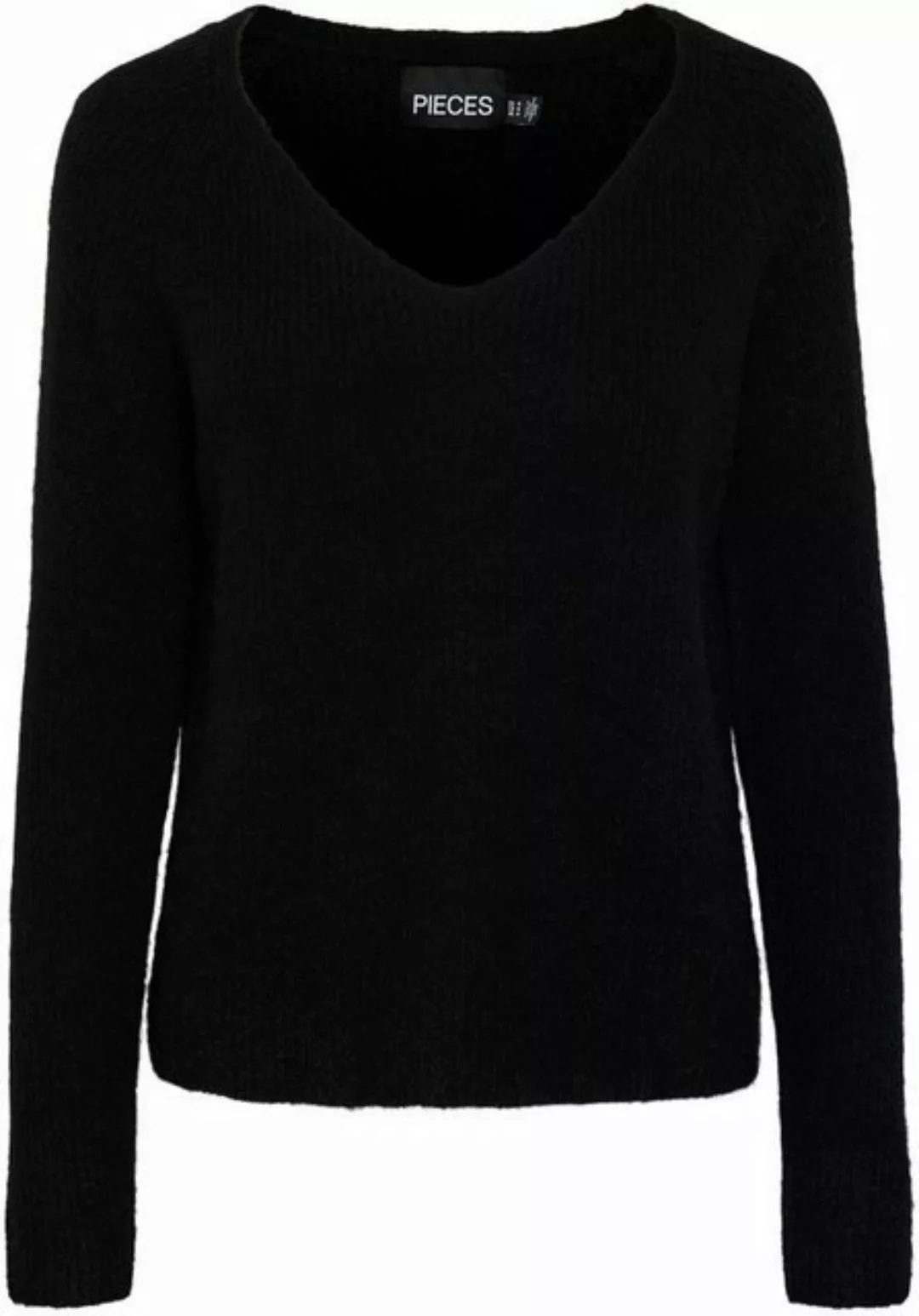 pieces V-Ausschnitt-Pullover PCELLEN LS V-NECK KNIT NOOS BC mit Wolle günstig online kaufen