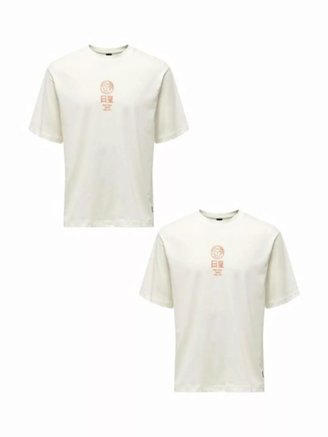 ONLY & SONS T-Shirt T-Shirt 2er-Set Rundhals Kurzarm (1-tlg) 7638 in Weiß-2 günstig online kaufen
