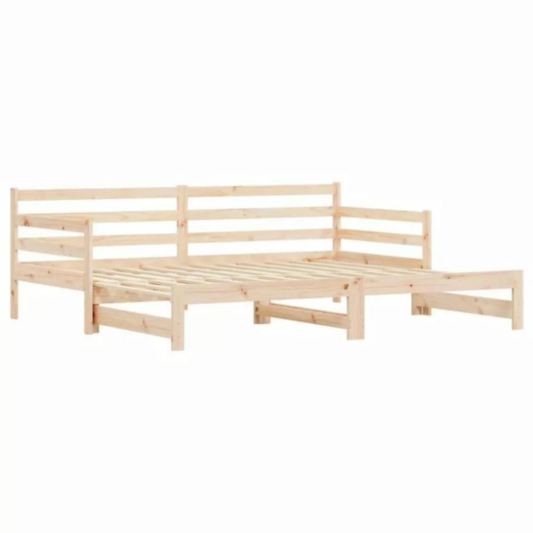 vidaXL Bett Tagesbett Ausziehbar Weiß 80x200 cm Massivholz Kiefer günstig online kaufen