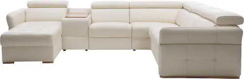 exxpo - sofa fashion Wohnlandschaft Familien Sofa mit viel Platz, Lederbezu günstig online kaufen