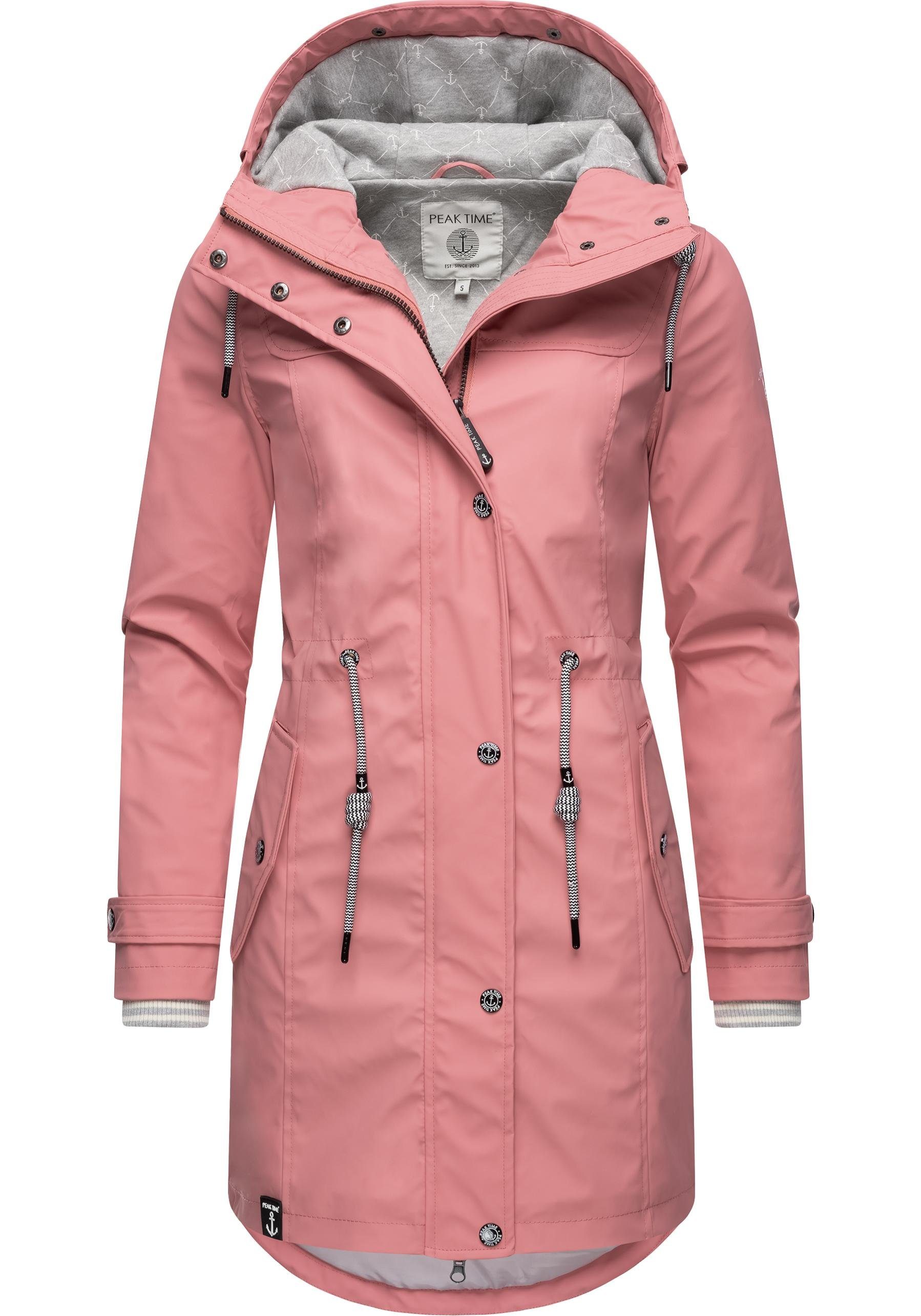 PEAK TIME Regenjacke "L60042", mit Kapuze, stylisch taillierter Regenmantel günstig online kaufen