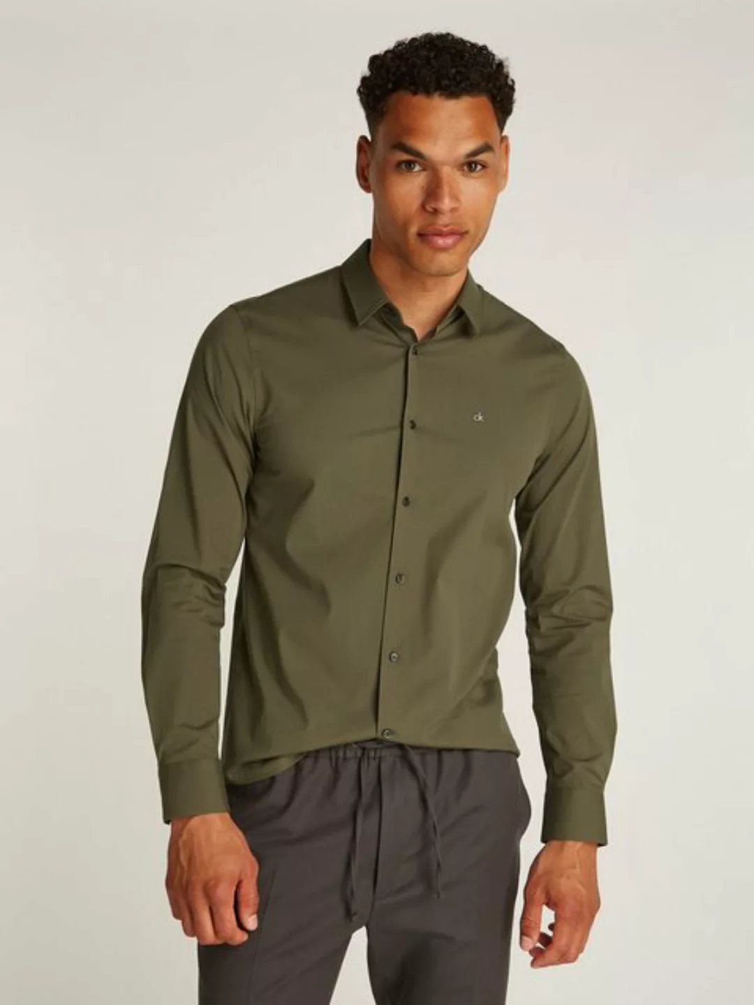 Calvin Klein Businesshemd STRETCH POPLIN SLIM SHIRT mit Calvin Klein Logo a günstig online kaufen