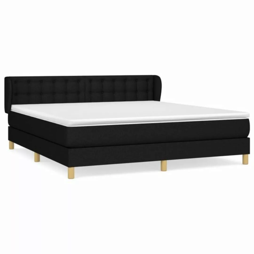 furnicato Bett Boxspringbett mit Matratze Schwarz 180x200 cm Stoff (1-tlg) günstig online kaufen