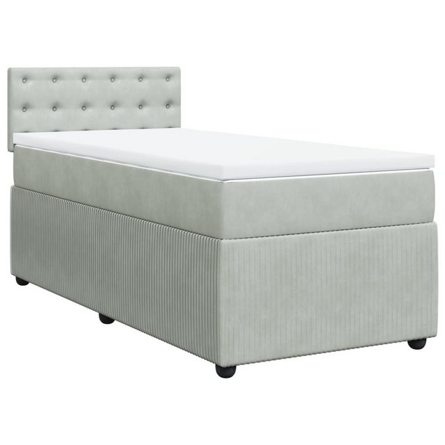 vidaXL Bett Boxspringbett mit Matratze Hellgrau 90x190 cm Samt günstig online kaufen