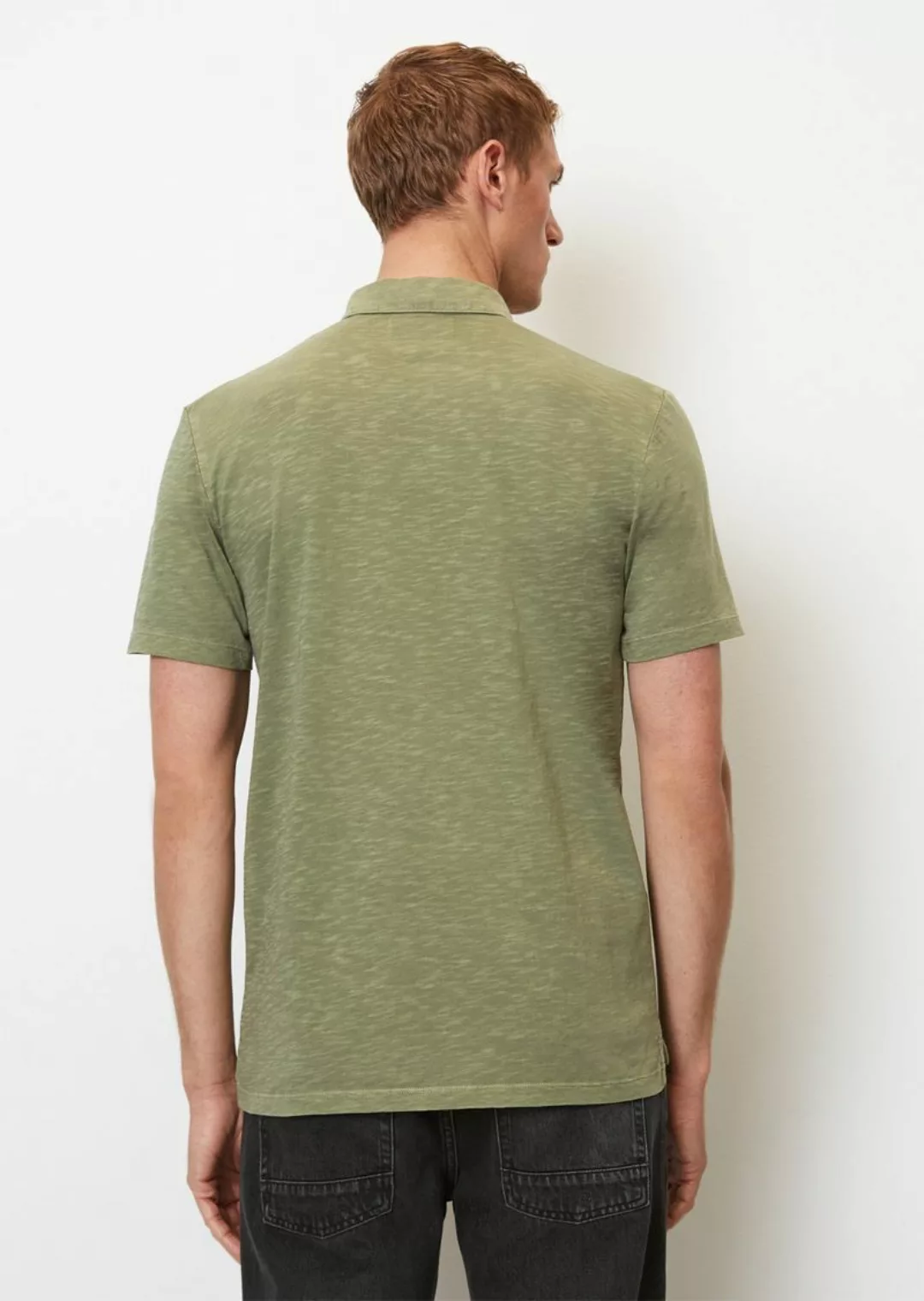 Marc O'Polo Polohemd Melange Oliv Grün - Größe L günstig online kaufen