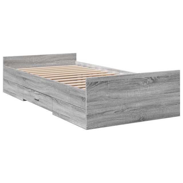 vidaXL Bett Bettgestell mit Schubladen Grau Sonoma 90x190 cm Holzwerkstoff günstig online kaufen