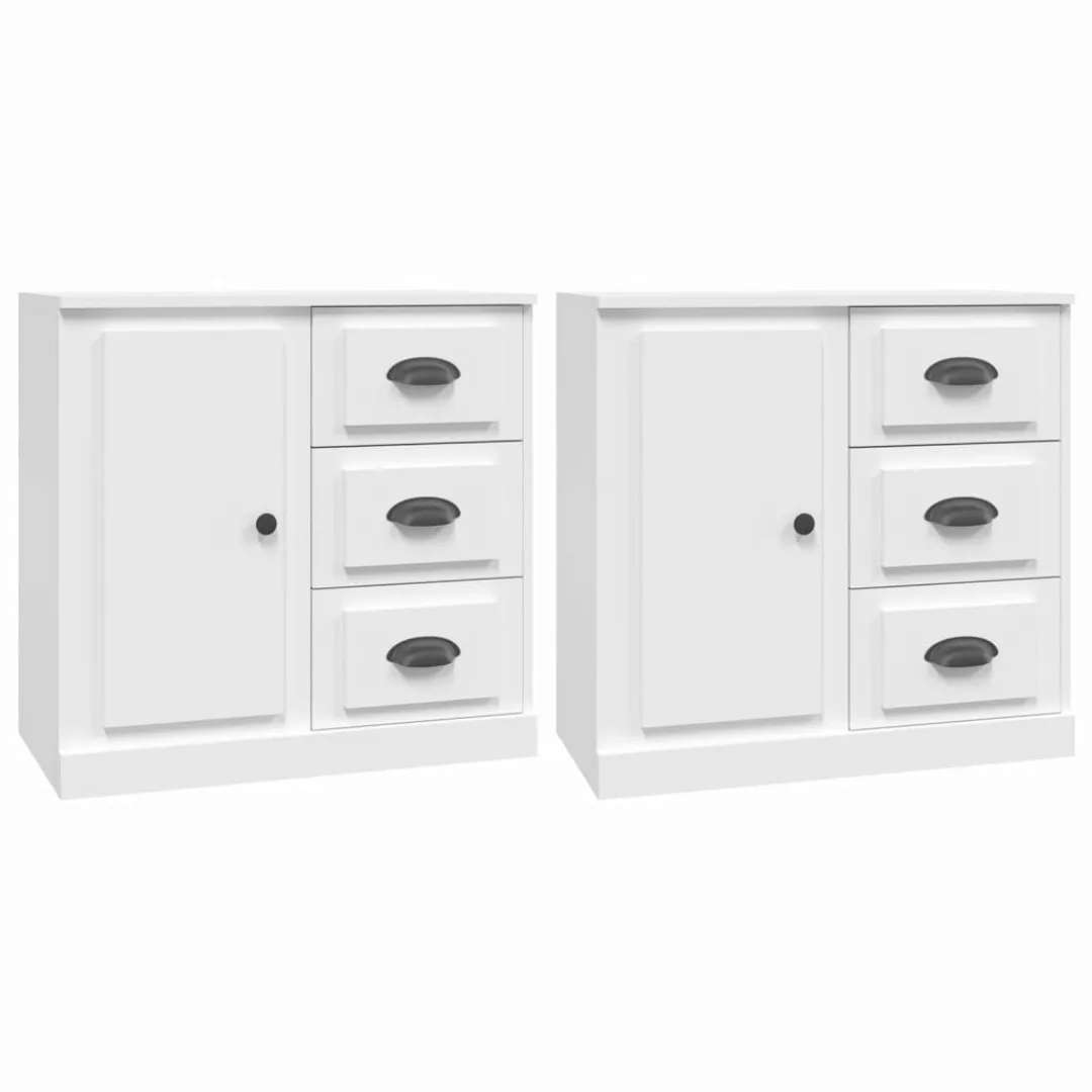 Vidaxl Sideboards 2 Stk. Weiß Holzwerkstoff günstig online kaufen